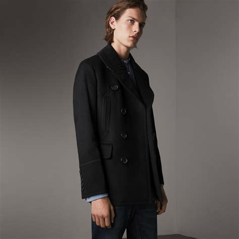 burberry london wool cashmere pea coat|Burberry cashmere jacket.